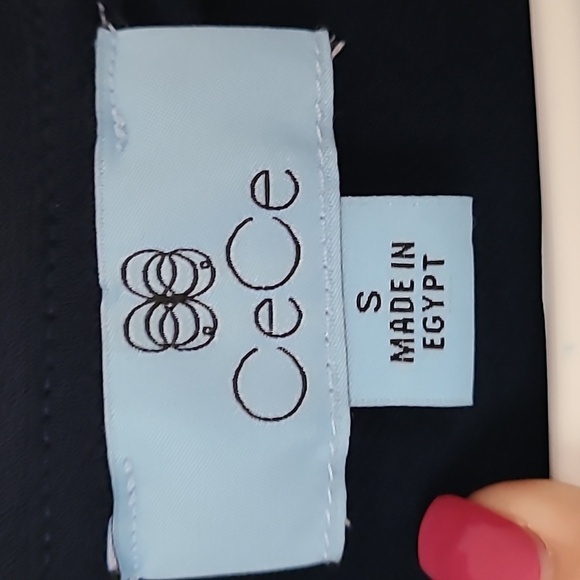 CeCe Blue Fitted Embellished Blouse - Picture 2 of 5